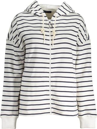 North Sails Biologisch katoenen capuchontrui - Dames - Vesten met rits - Wit - XS - Katoen - Hoodies & sweatvesten