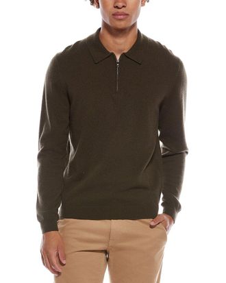 Amicale Cashmere 1/4-Zip Cashmere Polo Sweater