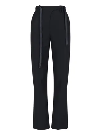 Diesel Black Tailored Wool Blend Pants with Belt