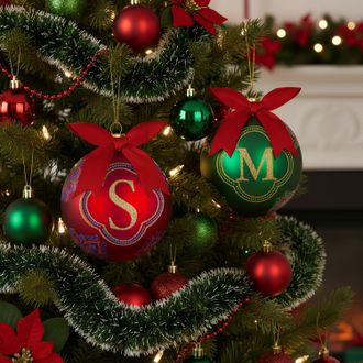 KASANOVA Pallina Natale lettera S 10 cm Royal Garden