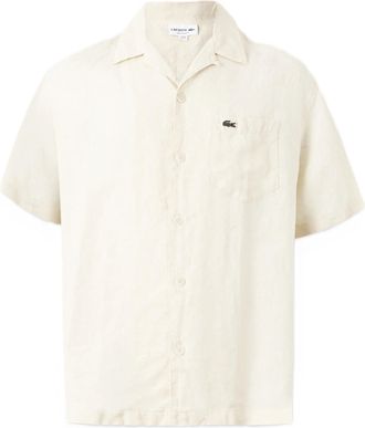 Lacoste Beige Relaxed Fit Linen Shirt
