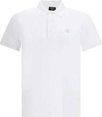 Fendi Polo shirt van katoen piqu&eacute; - Heren - Polos - Wit - M - Katoen - Tops