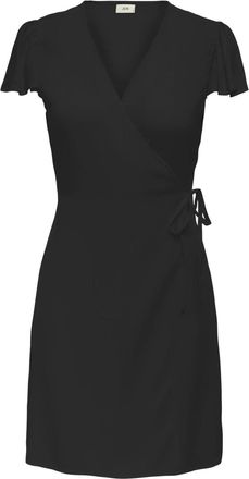 Jacqueline de Yong Jdy Sezen Life S/S Wrap Dress WVN Dia, black, M