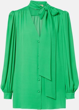 Valentino Tie-neck silk georgette blouse
