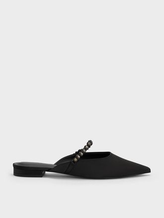 Charles & Keith Flores Recycled Polyester Gem-Strap Flat Mules