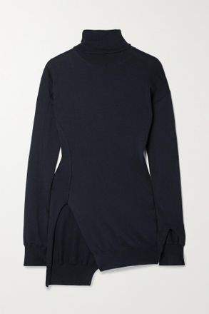 The Row Pullover A Collo Alto In Cashmere Nomi - Blu