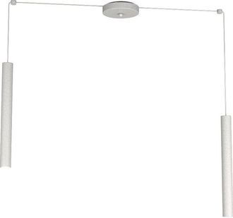 Top-Light Sospensione Moderna Round Tube Metallo Grigio 2 Luci Gu10