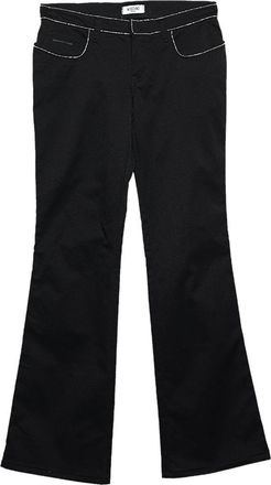 Moschino Jeans Black Cotton Embellished Trim Detailed Pants