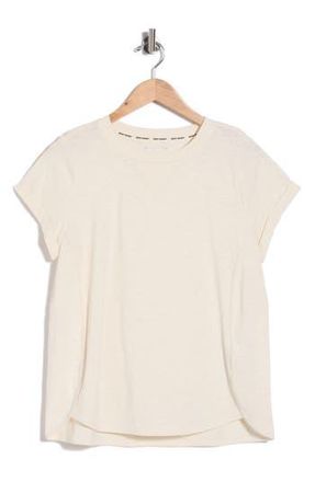 DKNY Roll Sleeve Cotton Blend T-Shirt in Eggnog at Nordstrom Rack, Size Large