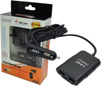 Trade Shop Trade Shop - Cargador De Coche 4 Puertos Usb Cable Extensible 36w Carga R&aacute;pida 8.4a C-9v44