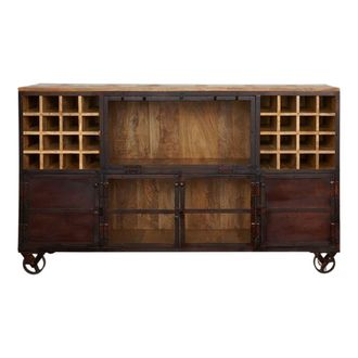 Vintahome Mueble botellero vintage industrialcon ruedas