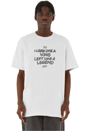 Mister Tee Upscale Mens T-Shirt Like A Legend Oversize Tee, Print T-Shirt for Men, Oversized Fit, Streetwear, White, XL