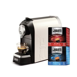 Bialetti Bundle Super + 32 C&aacute;psulas Cafetera Espresso Autom&aacute;tica 0,7 L Blanca