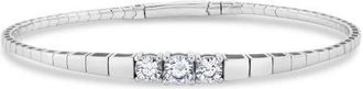 Crislu Pure Flex Graduated Cubic Zirconia Bracelet in Pure Platinum /Clear Stone at Nordstrom, Size 7
