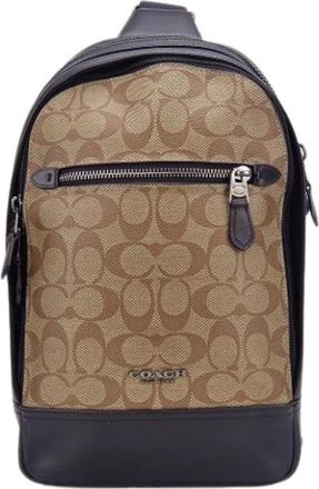 Coach Pre-owned Backpacks, male, Multicolor, Size: ONE SIZE Pre-owned Signature PVC Leather Shoulder Bag