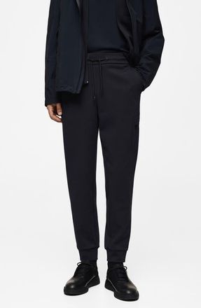 Mango Slim Fit Joggers in Dark Navy at Nordstrom, Size Small