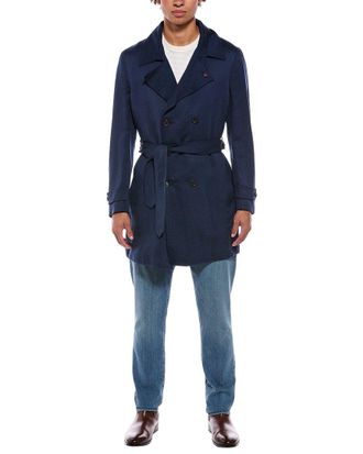 Isaia Linen, Silk & Cashmere-Blend Coat
