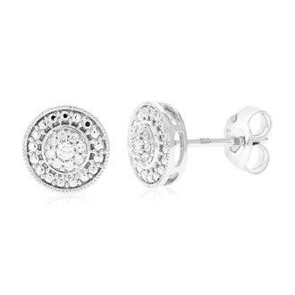 Vir Jewels 1/10 cttw Lab Grown Diamond Composite Earrings in Sterling Silver With Notched Post For Women