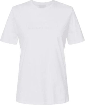 Elisabetta Franchi T-shirt met geborduurd logo van jersey - Dames - T-shirts - Wit - XL - Katoen - Tops