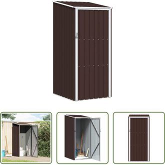 vidaXL Casetta in acciaio zincato - Capanno da Giardino Marrone 87x98x159 cm in Acciaio Zincato