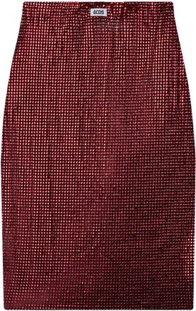 GCDS Gonna Tubo Scintillante - - Skirts - Donna - Rosso - XS