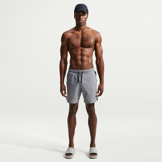 Nike Mens Swim Contend Essential 7 Brief-Lined Volley Short in Grey | NESSG482-051