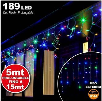 Trade Shop Trade Shop - Luminosa Multicolore 510x90 Cm Fino Prolungable 15mt 189 Led