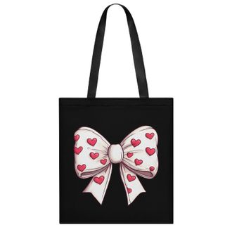 Generic Valentines Day Heart Bow Womens Tote Casual Shopping Bag Lightweight Shoulder Bags Hobos Handbag for Work Travel Daily 35x40cm
