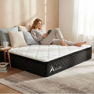 Alivio Breathable Soft Knitted Microfiber Mattress with 7-Zone Support in White | Size: Double