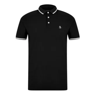 Original Penguin Heren Regular Poloshirt met Korte Mouwen (Zwart)