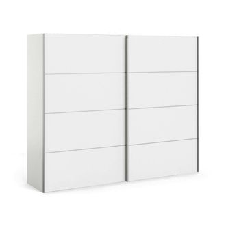 Dmora Dmora - Armario 2 Puertas Avelengo, Muebles De Dormitorio, Vestidor, Armario De Ropa, 243x64 H202 Cm, Blanco