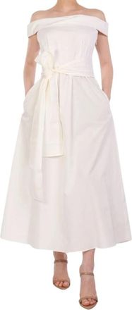 Max Mara Max Mara Weekend - Jurken > Dagsjurken > Midi Jurken - Dames - Casual kleedjes - Wit - L - Kleedjes