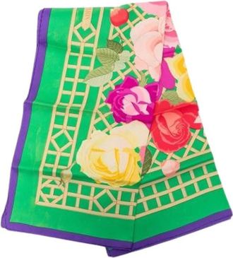 Herm&egrave;s Pre-owned Roseraie Silk Scarf - Dames - Vintage Accessoires - Veelkleurig - ONE Size - Vintage