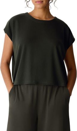Eileen Fisher Crewneck Rib Top in Seaweed at Nordstrom, Size X-Large