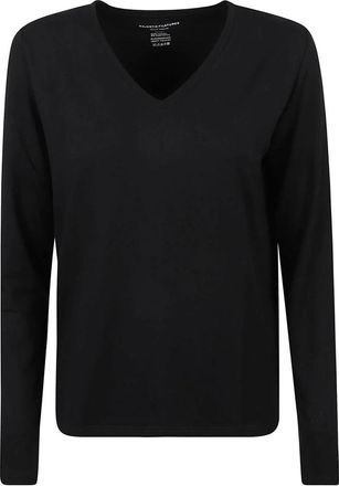 Majestic Filatures Zwarte T-shirts en Polos- Gemaakt in Itali&euml; - Dames - Longsleeves - Zwart - S - Tops