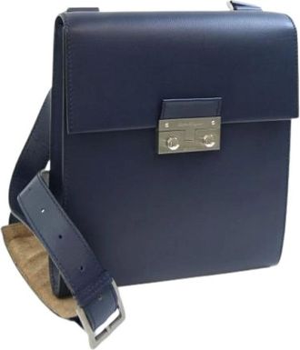 Ferragamo Pre-owned Cross Body Bags, male, Blue, Size: ONE SIZE Pre-owned Shoulder Bag