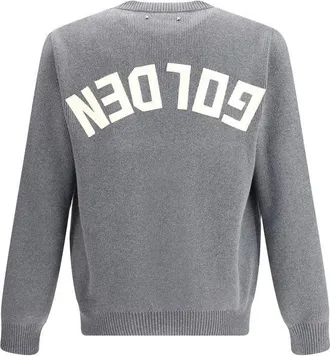 Golden Goose Cotton-Blend Crew Neck Sweater - Gray