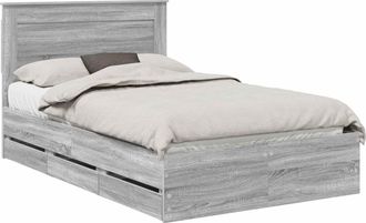 vidaXL Estructura De Cama Gris Sonoma 120 X 190 Cm Madera Ingenieril Vidaxl