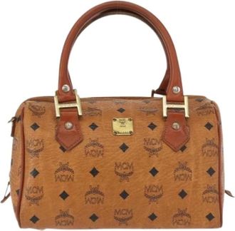 MCM Pre-owned Handbags, female, Brown, Size: ONE SIZE Pre-owned Canvas Handbag