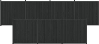 vidaXL Panel De Valla 7 Uds. 1230 X 186,5 Cm Wpc Y Aluminio Negro Vidaxl