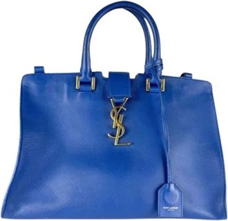 Saint Laurent Pre-owned Handbags, female, Blue, Size: ONE SIZE Pre-owned Vintage Shoulder Bag