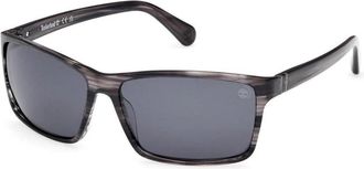 Timberland Rechthoekige Gepolariseerde Zonnebril voor Mannen - Heren - Zonnebrillen - Zwart - 64 MM - Accessoires