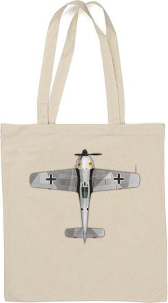 Generic Focke Wulf Fw 190 propeller WWII aircraft Natural Cotton Tote Bag White