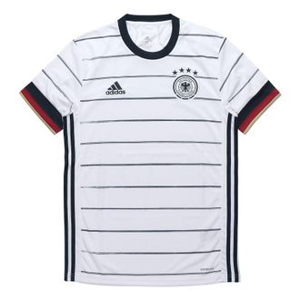 adidas Soccer/Football Sports Training Short Sleeve Fan Edition Germany Home White EH6105