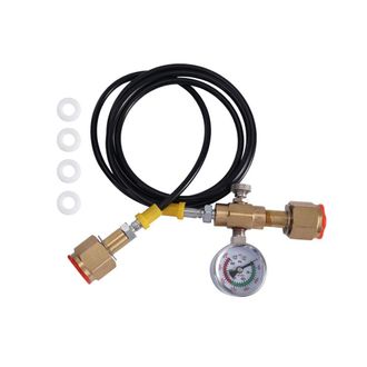 OEM Adaptador De Carga Para Estaci&oacute;n De Recarga De Arg&oacute;n Y Co2 Para Peque&ntilde;os Tanques De Soldadura, Con Manguera Flexible De 1,5 Metros Y Man&oacute;metro De 250 