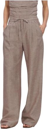 Co'Couture Broeken, Dames, Bruin, M, Jihocc Stripe LL Pant