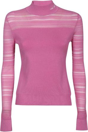 Karl Lagerfeld Turtleneck Trui - Dames - Coltruien - Roze - XL - Polyester - Truien & Vesten