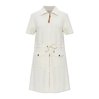 Moncler Short Dresses, female, Beige, Size: M Dress with Pockets