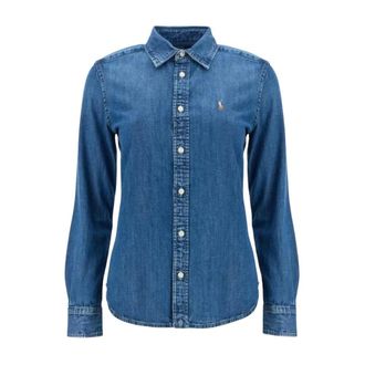 Ralph Lauren Denim Shirts, female, Blue, Size: M Denim shirt with logo