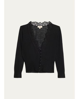 L'agence Eluna Lace-Trim Cardigan